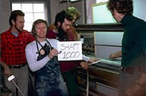 Celebrating making the 1000th shaft